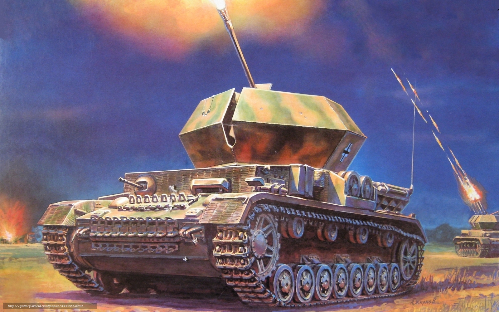 Wallpaper Flakpanzer Ww2 Military Art Desktop