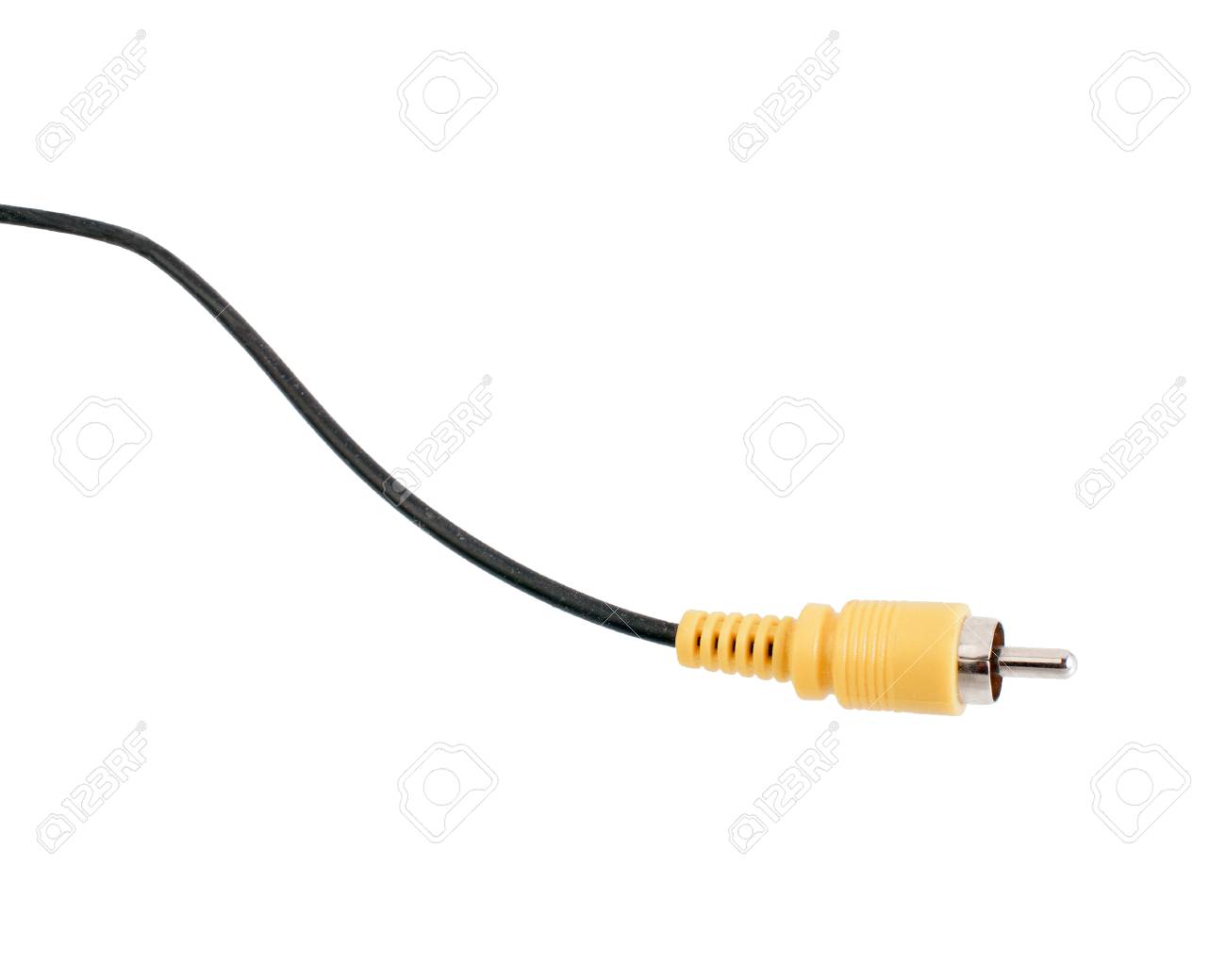 Free download Yellow RCA Jack Cable Isolated On White Background Stock