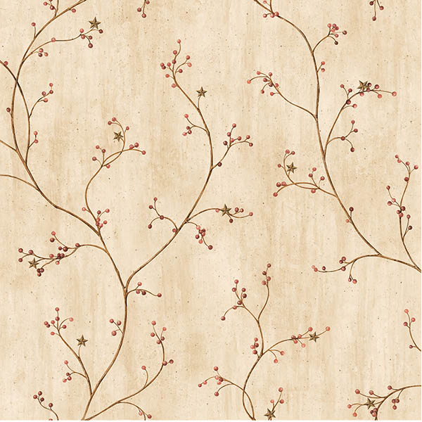 Ccb44032 Plaid Star Berry The Cottage Wallpaper By Chesapeake