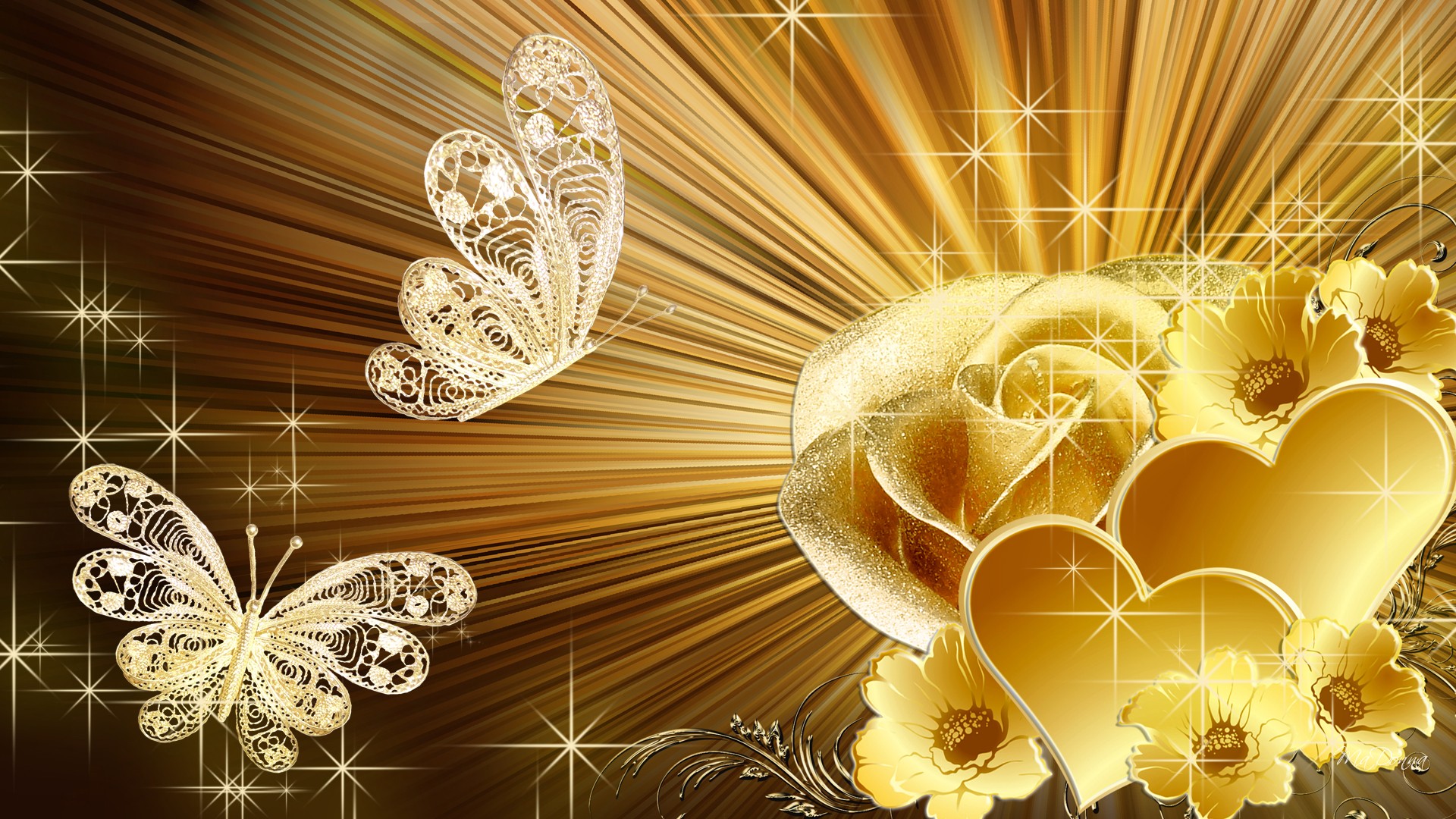 Golden Rose HD Desktop Background wallpaper free