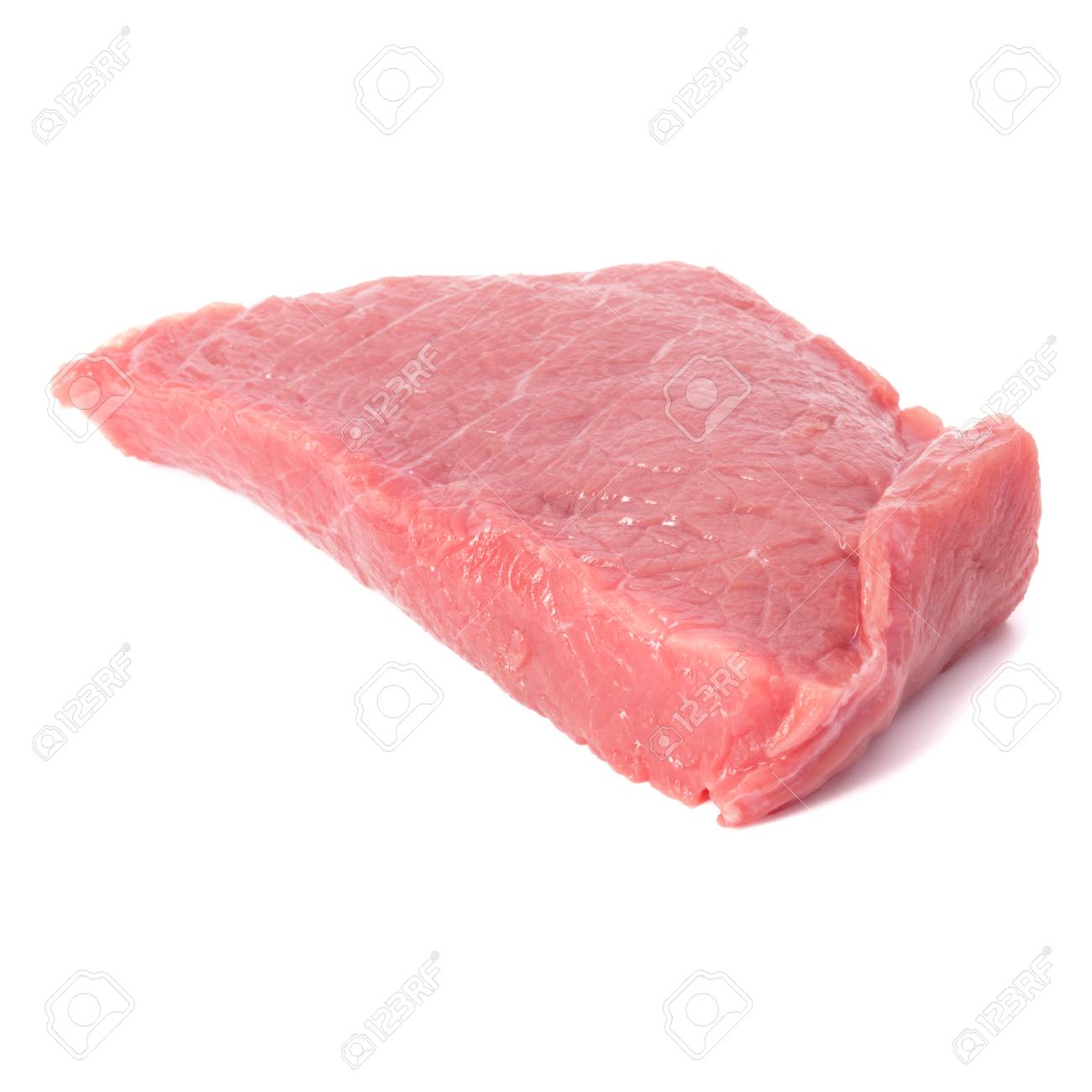 Raw Chopped Beef Meat Cube Isolated Om White Background Cut Out