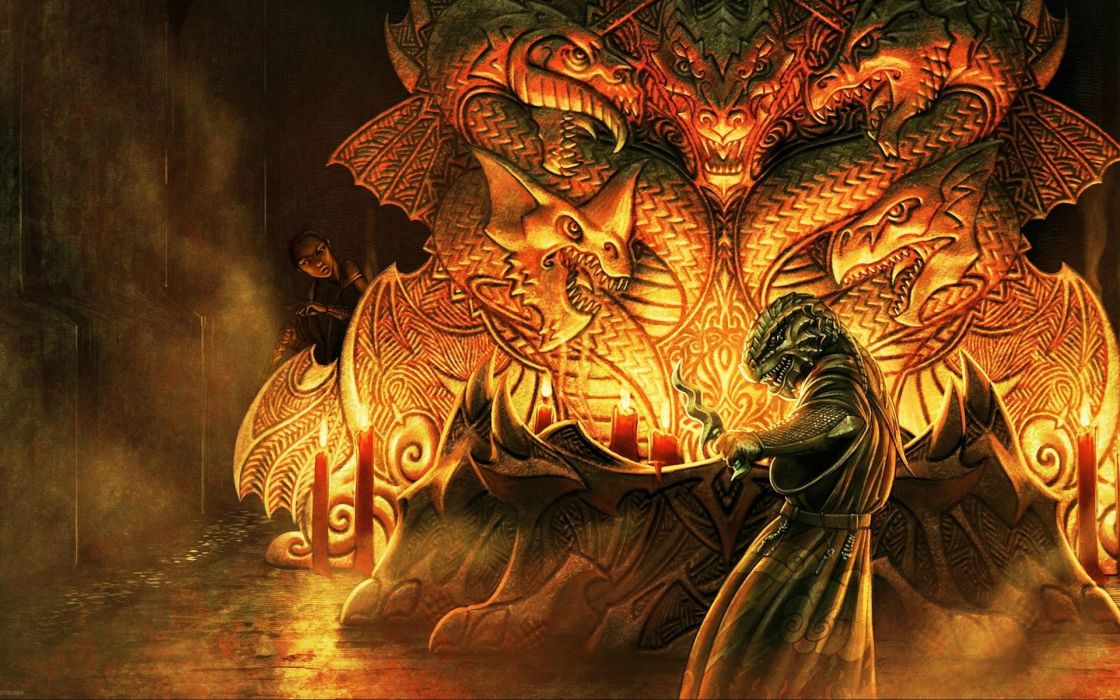 Conan Fantasy Snake Serpent Fire Art Wallpaper
