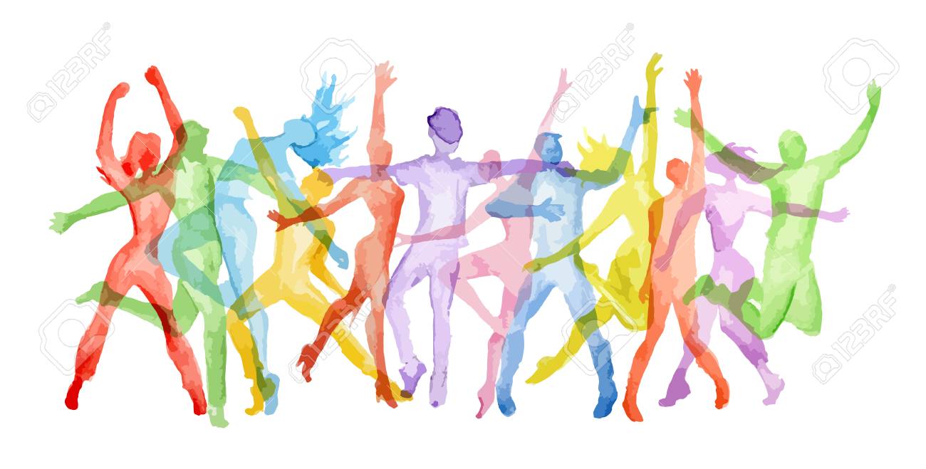 Watercolor Dance Set On White Background Poses Healthy