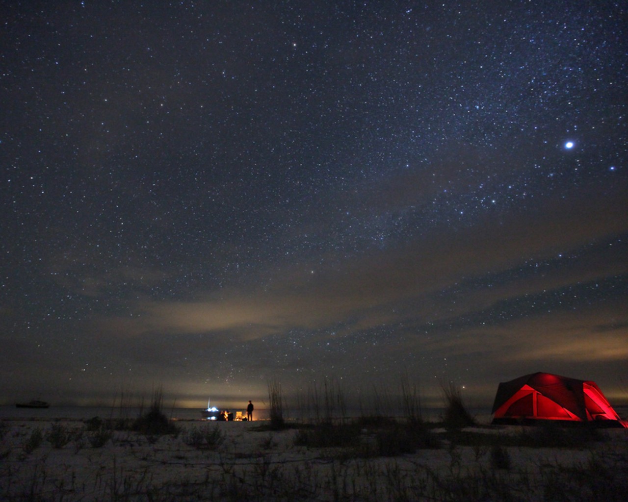 Beach Sand Stars People Tents Camping Fresh New HD Wallpaper