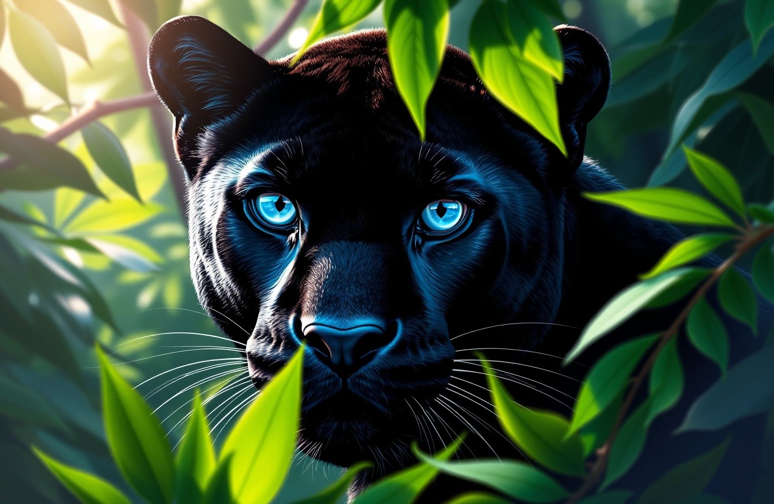 Black Panther Blue Eyes Wallpaper