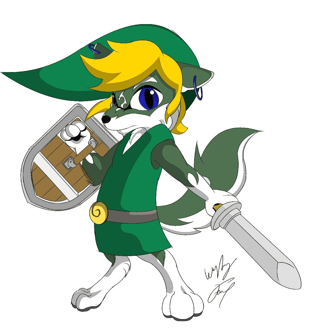 Toon Link Wind Waker Wallpaper Toon wolf link color by