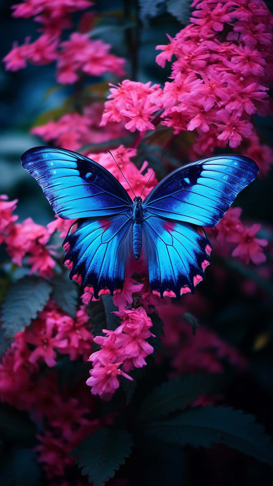 Butterfly On A Flowers Wallpaper