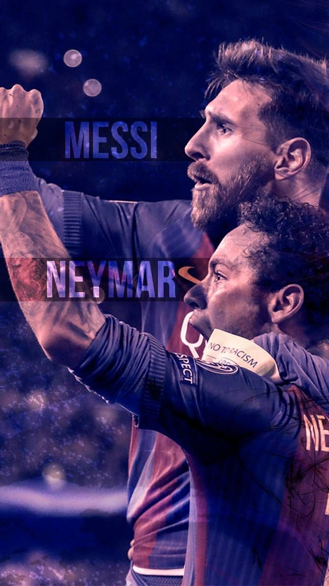 Messi and Neymar iPhone WallpaperBackground by E ZAF on