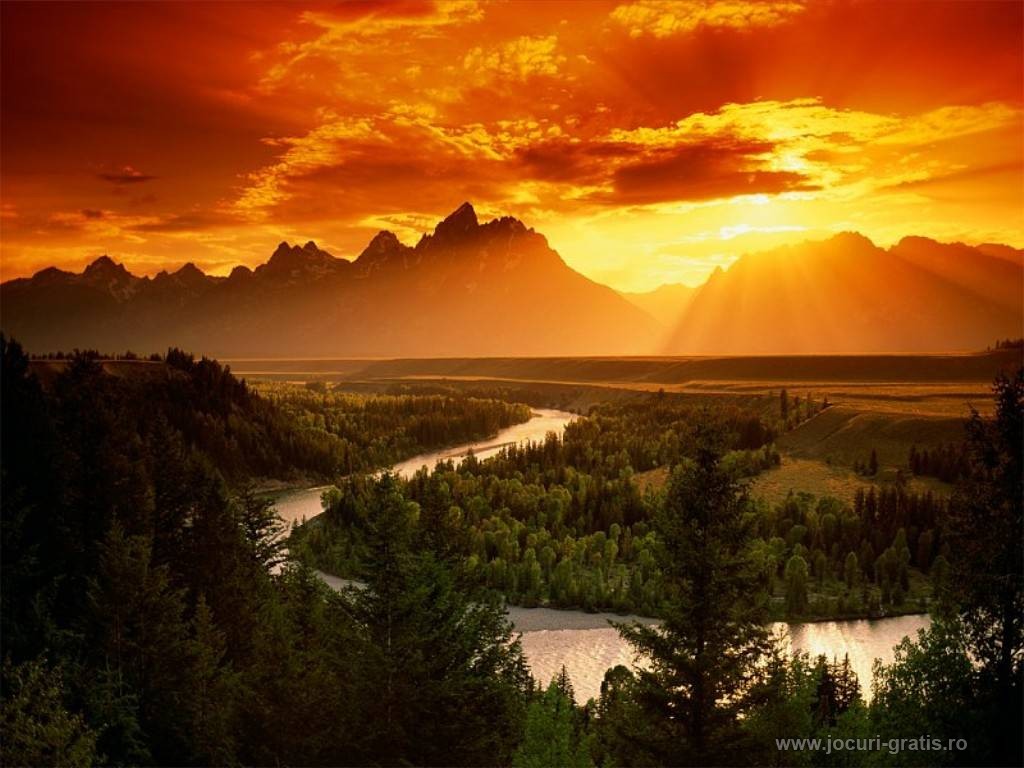 Mountains Sunset HD Wallpaper Background Image