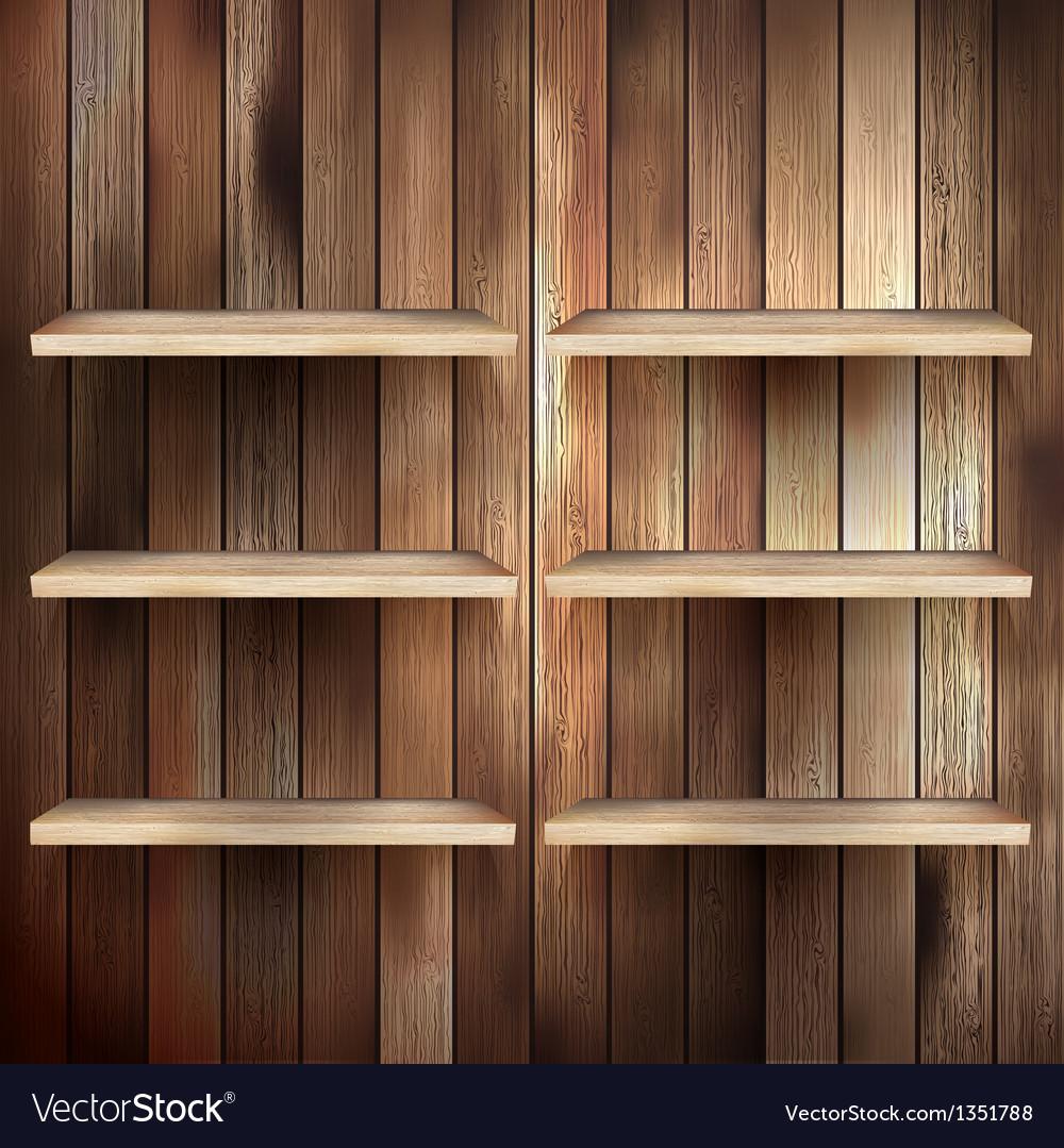 Free download Empty shelf for exhibit on wood background eps Vector ...
