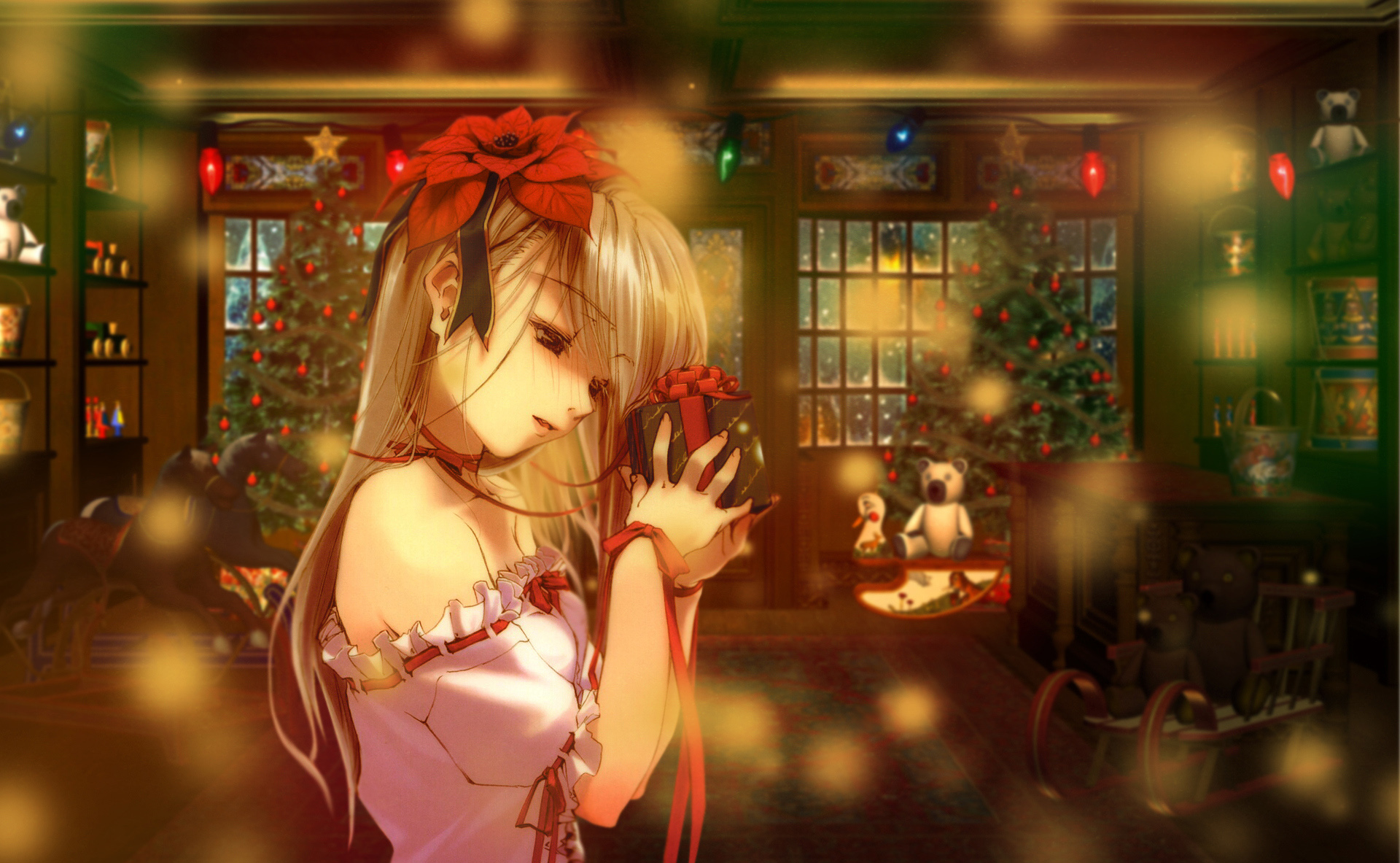Pretty Anime Christmas Girl Wallpaper Dreamlovewallpaper