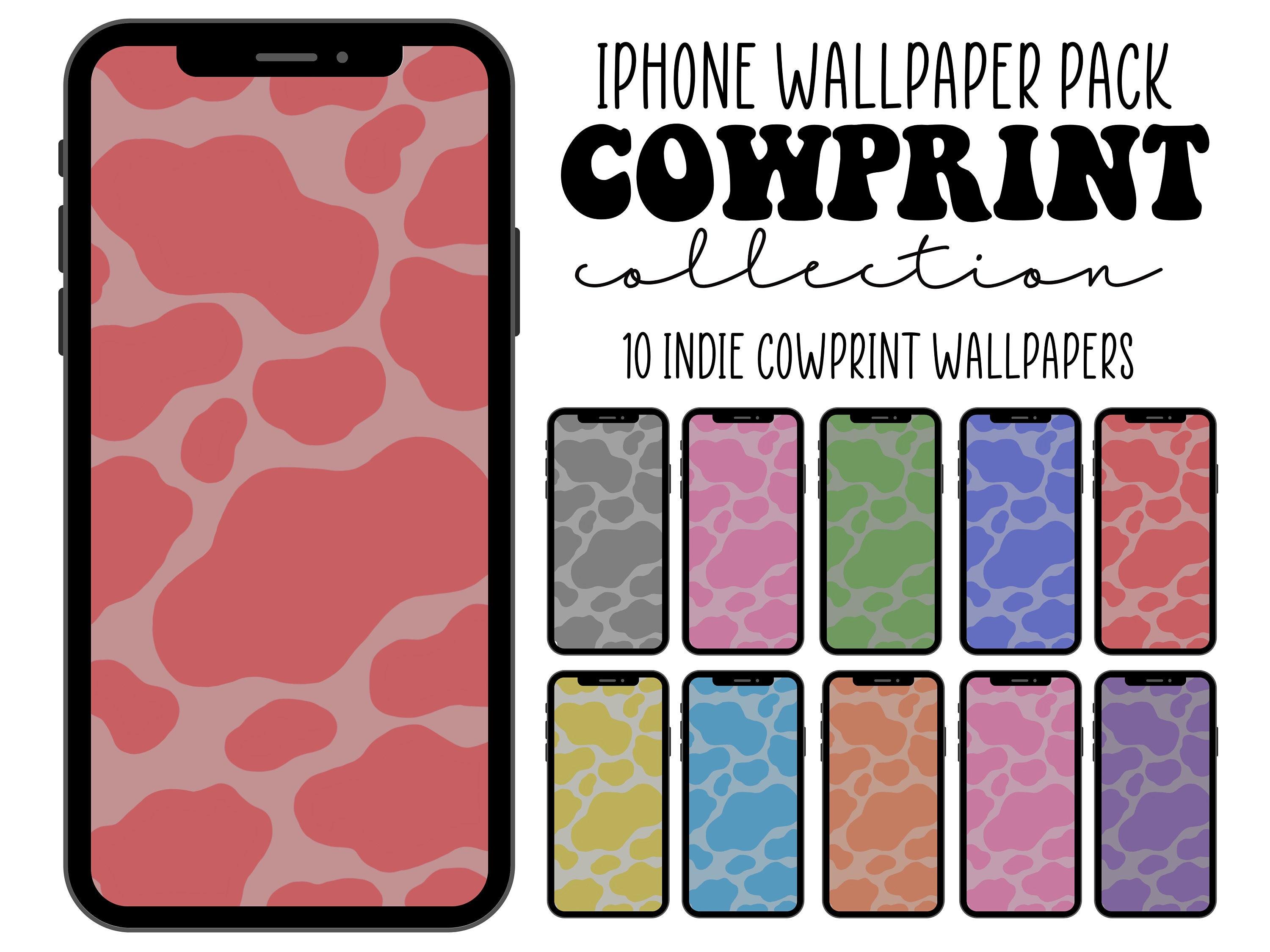 Iphone Wallpaper Ios 14 Wallpaper Indie Wallpaper Cowprint   Etsy