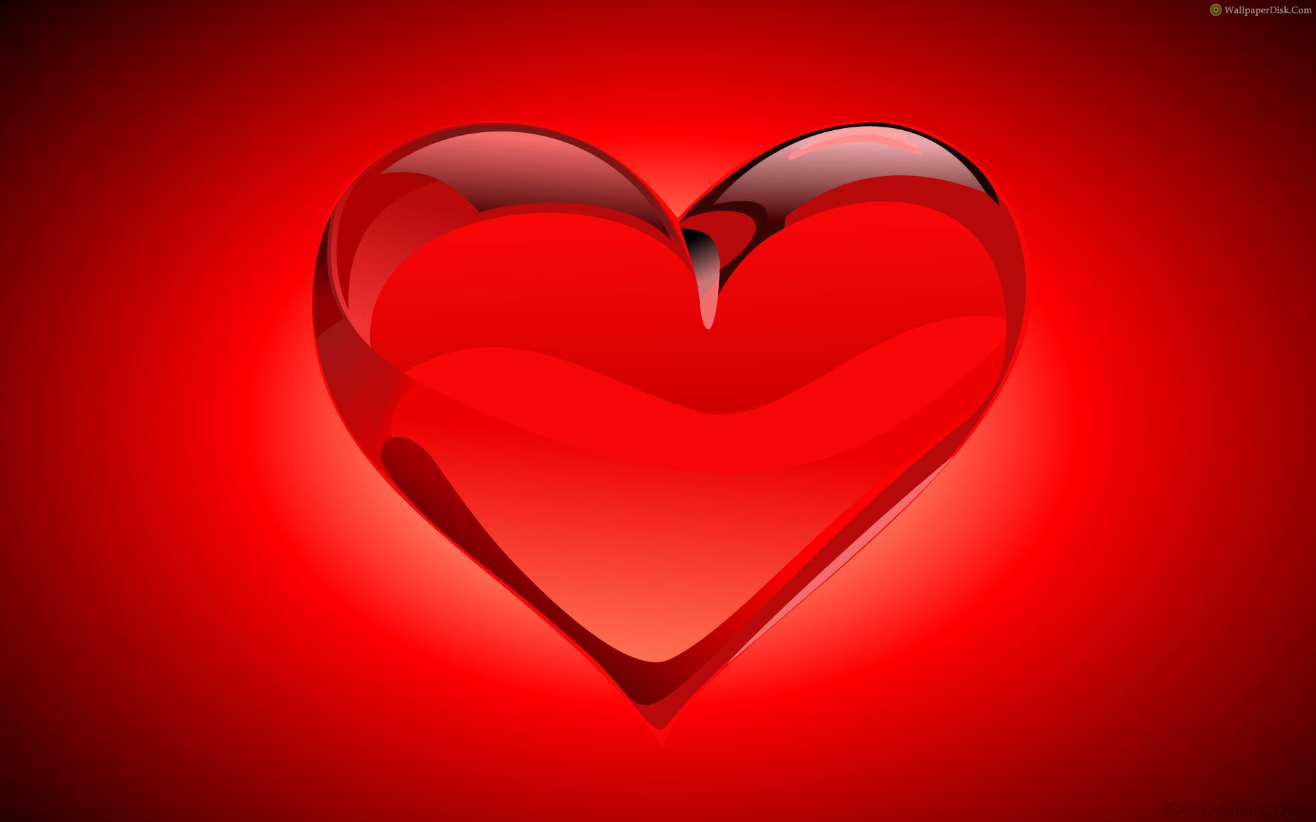 Best Crystal Red Heart Desktop Wallpaper Background Collection
