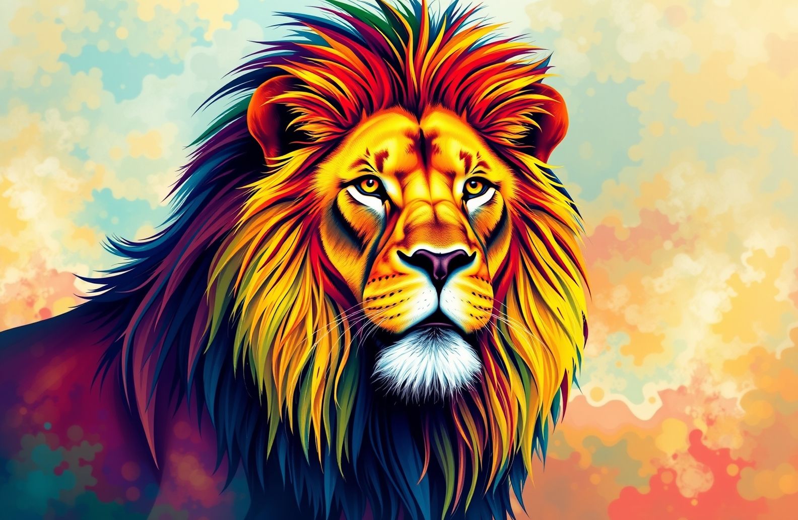 Colorful Lion Wallpaper