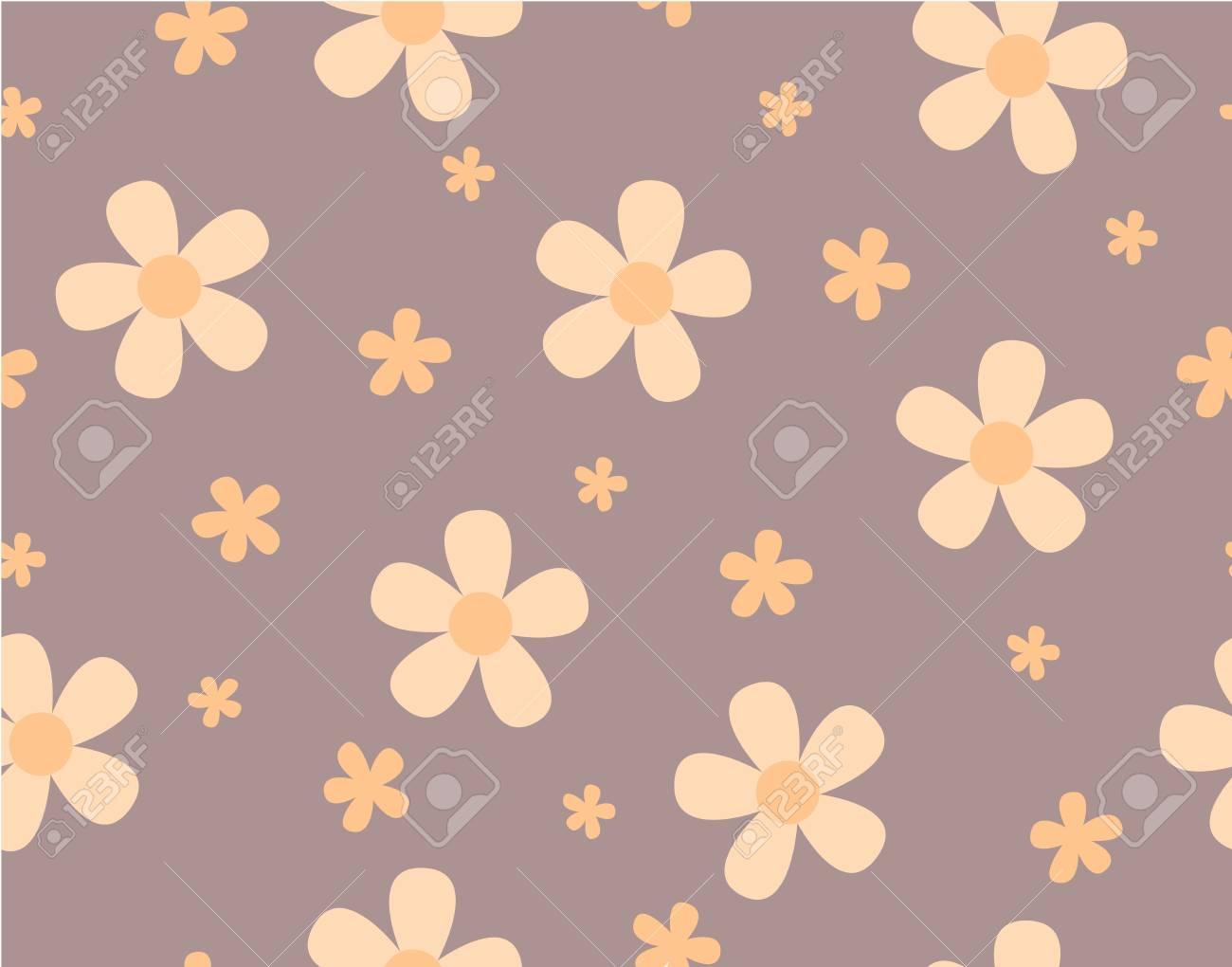 Flower And Mini Size On Brown Background Light Orange