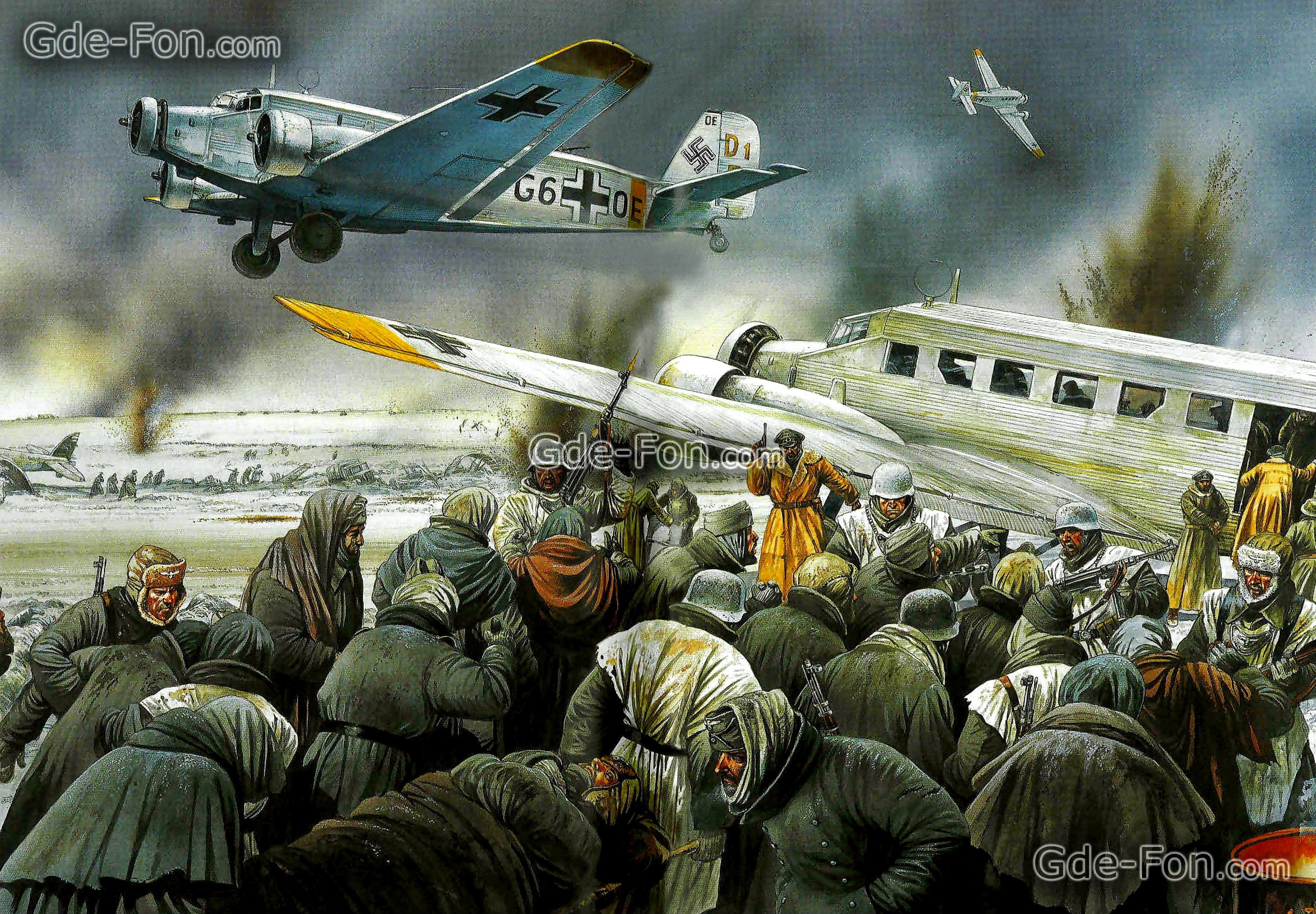 Wallpaper Art Soldiers Wehrmacht Plane