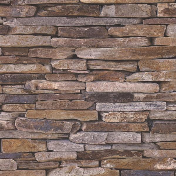 Stone Brick Wall Wallpaper Yellow Brown Grey Tones Image Hosted