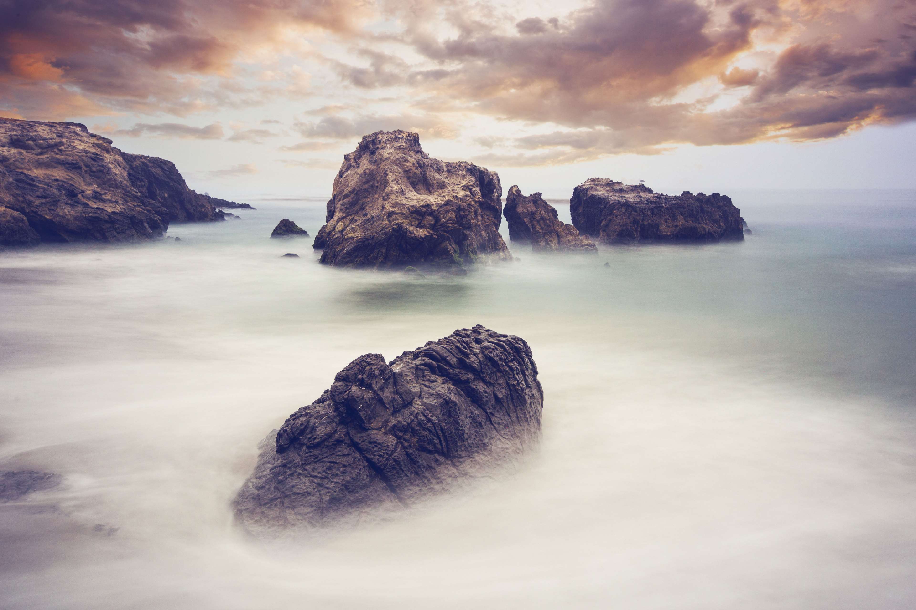 Adventure Beach Beauty Clouds Environment Fog Island Landscape Liquid Mist Motion Natural Nature Ocean Outdoor Pacific Peak Rocks Scene Scenery Sea Seascape Sky Smoke Splash Spray Stones Sunrise Wallpaper
