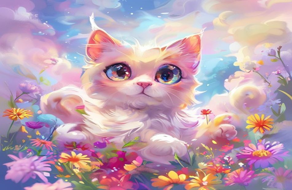 Cute Anime Cat Wallpaper