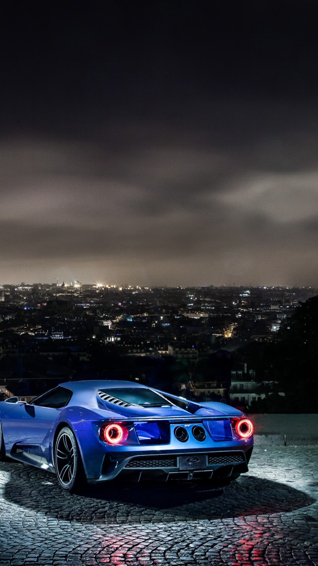 Wallpaper Ford Gt Supercar Concept Blue Sports Car Luxury