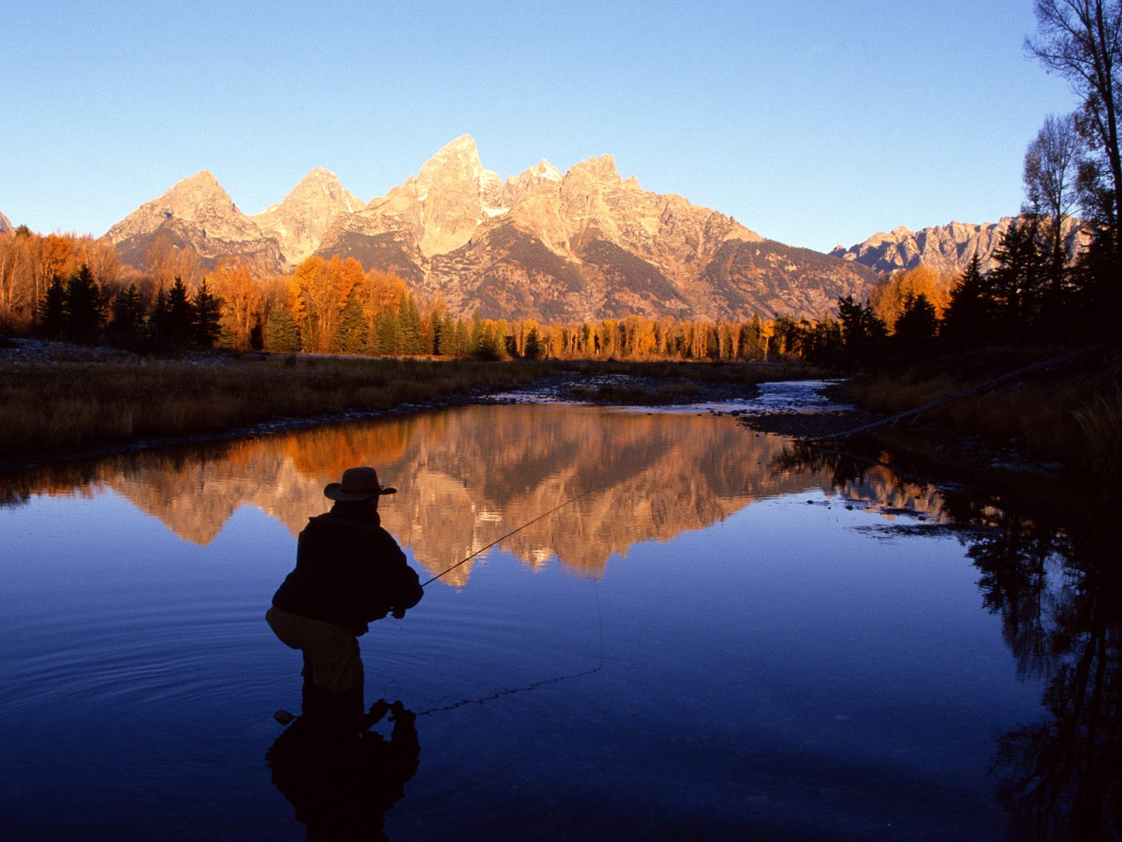 Sports Wallpaper Fly Fishing The Snake River Wyoming