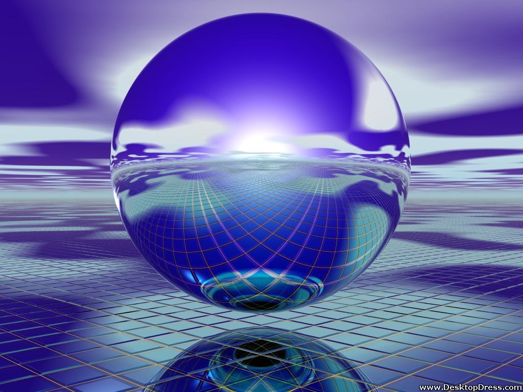 3d Digital Art Background Blue Orb Dark