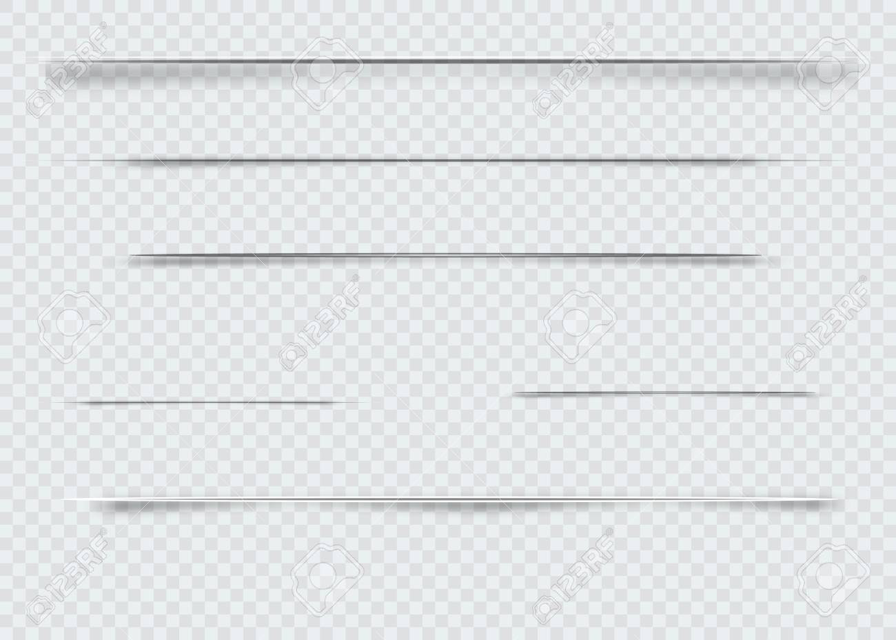Dividers Isolated On Transparent Background Shadow