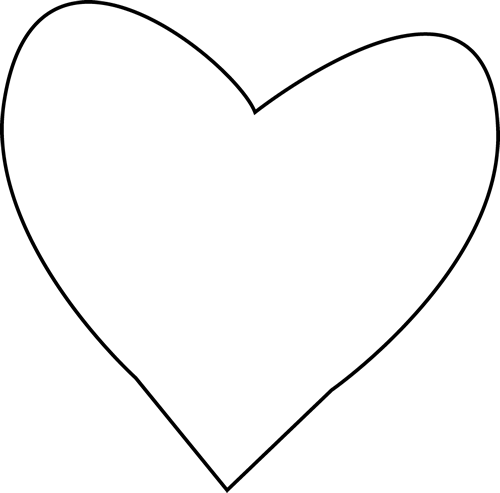 Black And White Heart For Letter H Clip Art