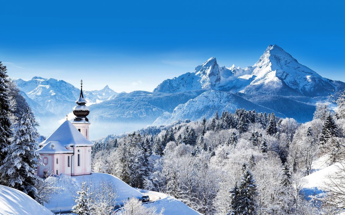 Wonderful Winter Mountain Wallpaper Berchtesgaden Germany