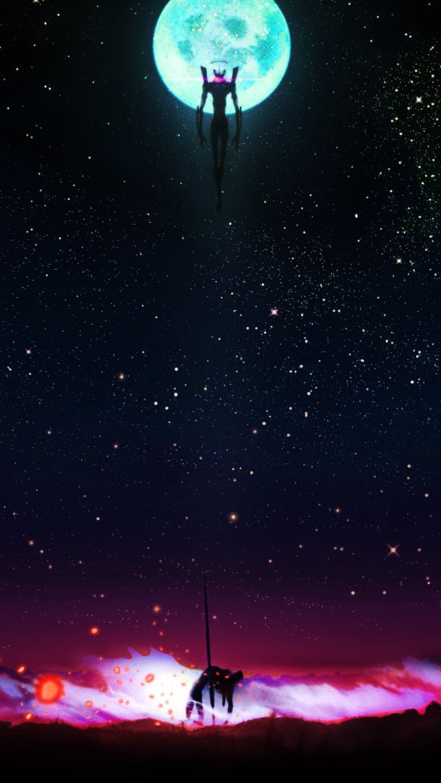 Neon Genesis Night Evangelion Parallax HD iPhone iPad Wallpaper