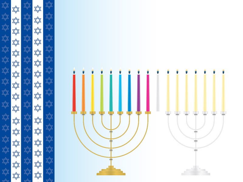 Hanukkah Powerpoint Templates Blue Holidays Ppt Background