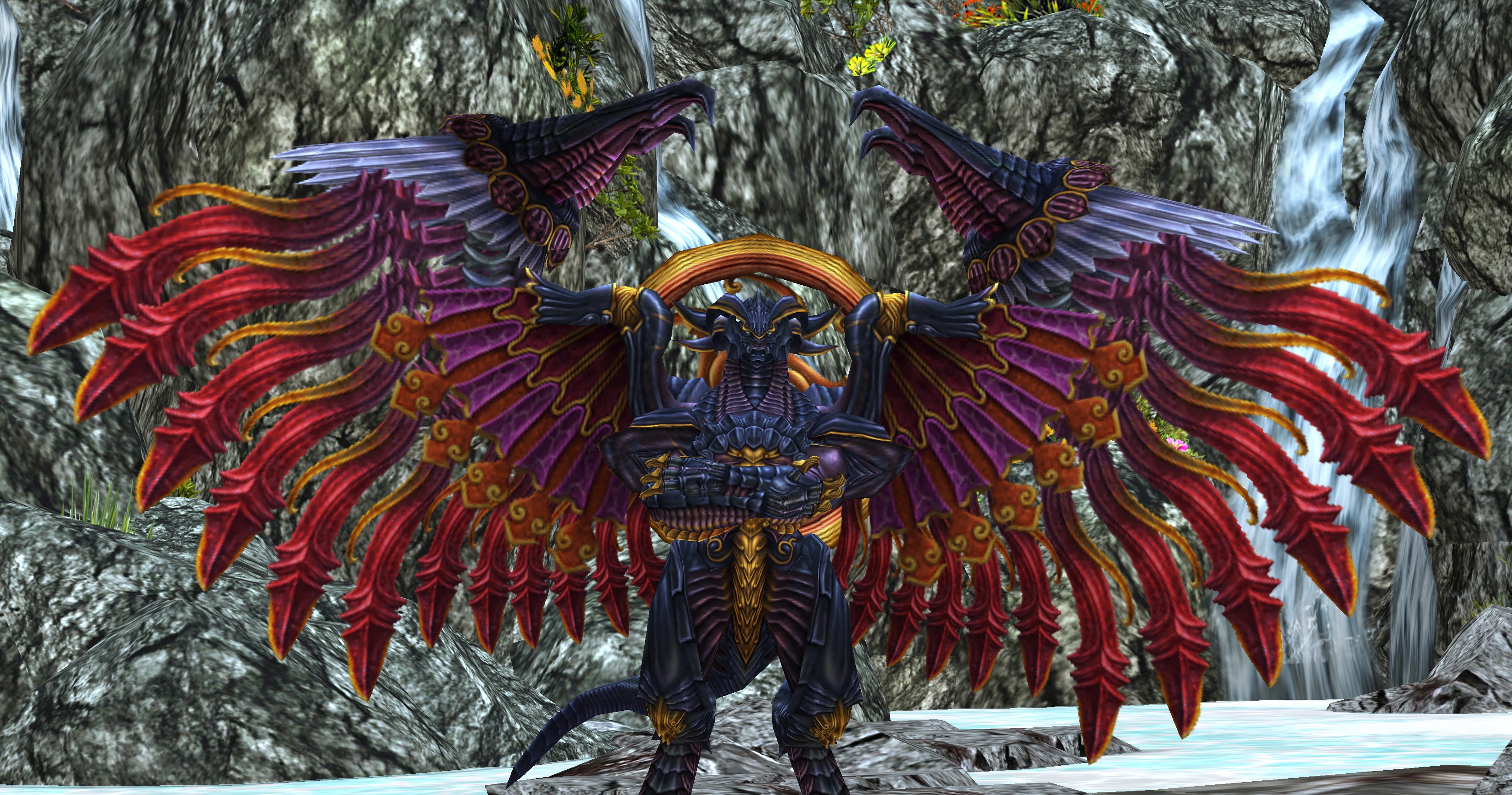 Bahamut Standing By The Waterfall Epitaphoftwilightce