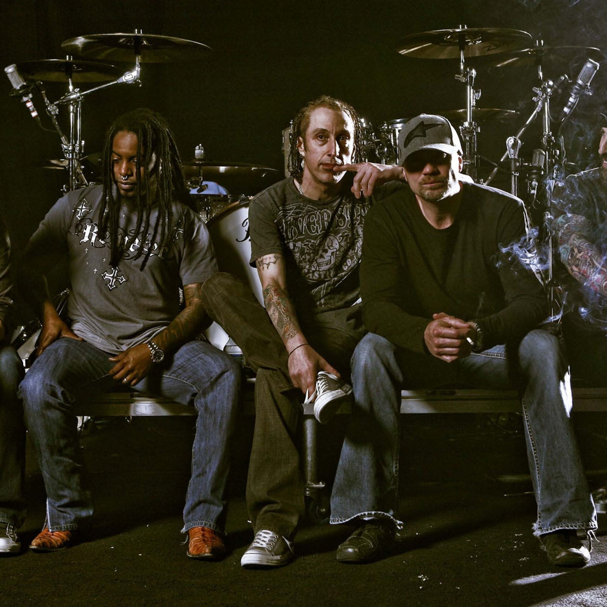Sevendust Drum Smoke iPad Air Wallpaper HD Music 4k