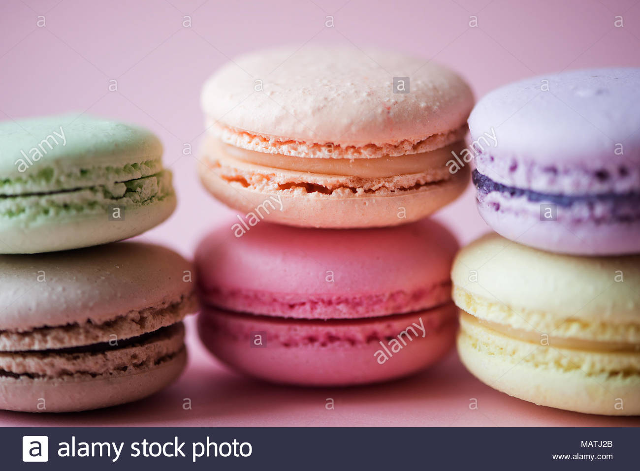 Sweet French Macaroons Cake Or Macarons With Vintage Pastel