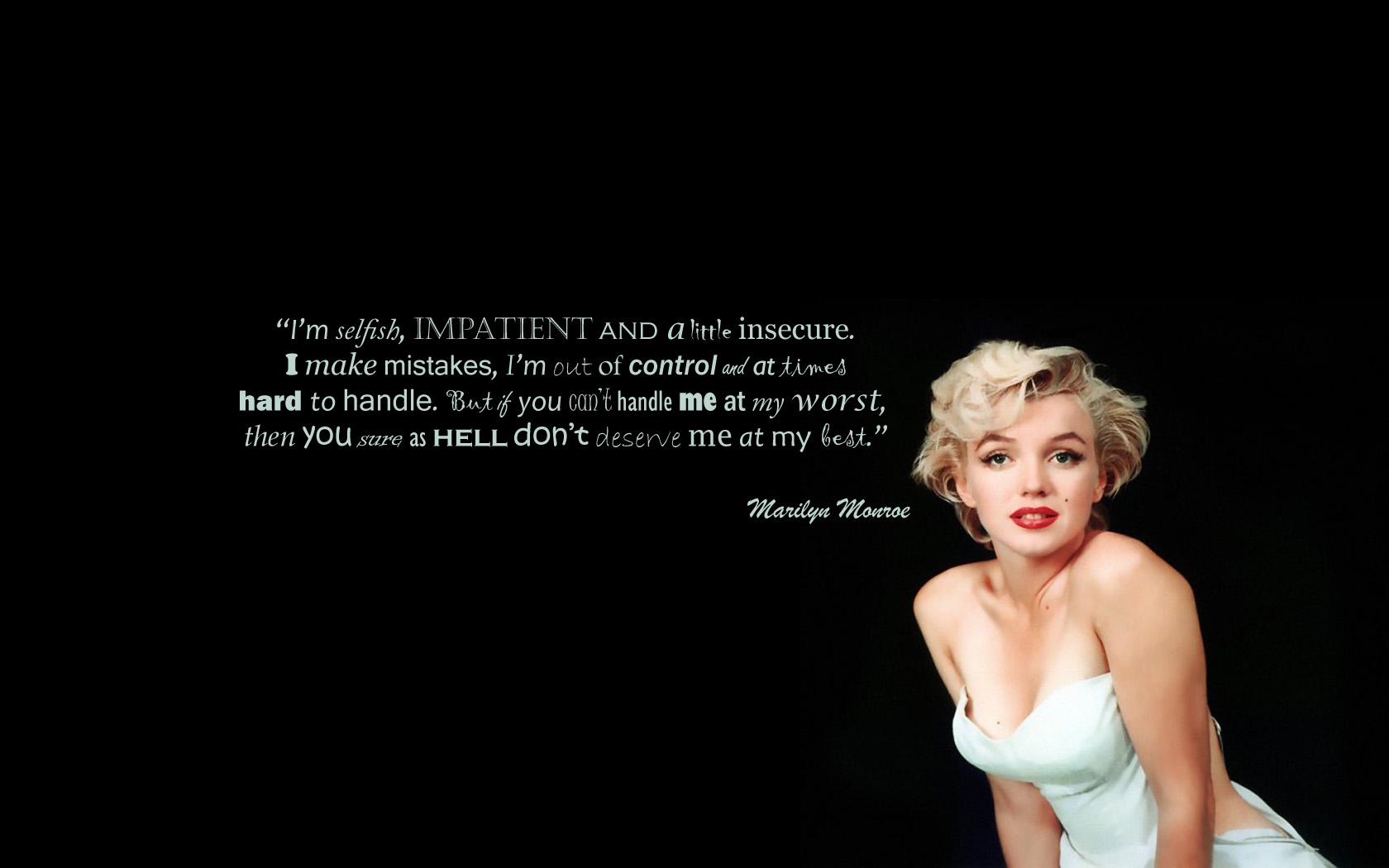 Marilyn Monroe Wallpaper Quotes HD Background