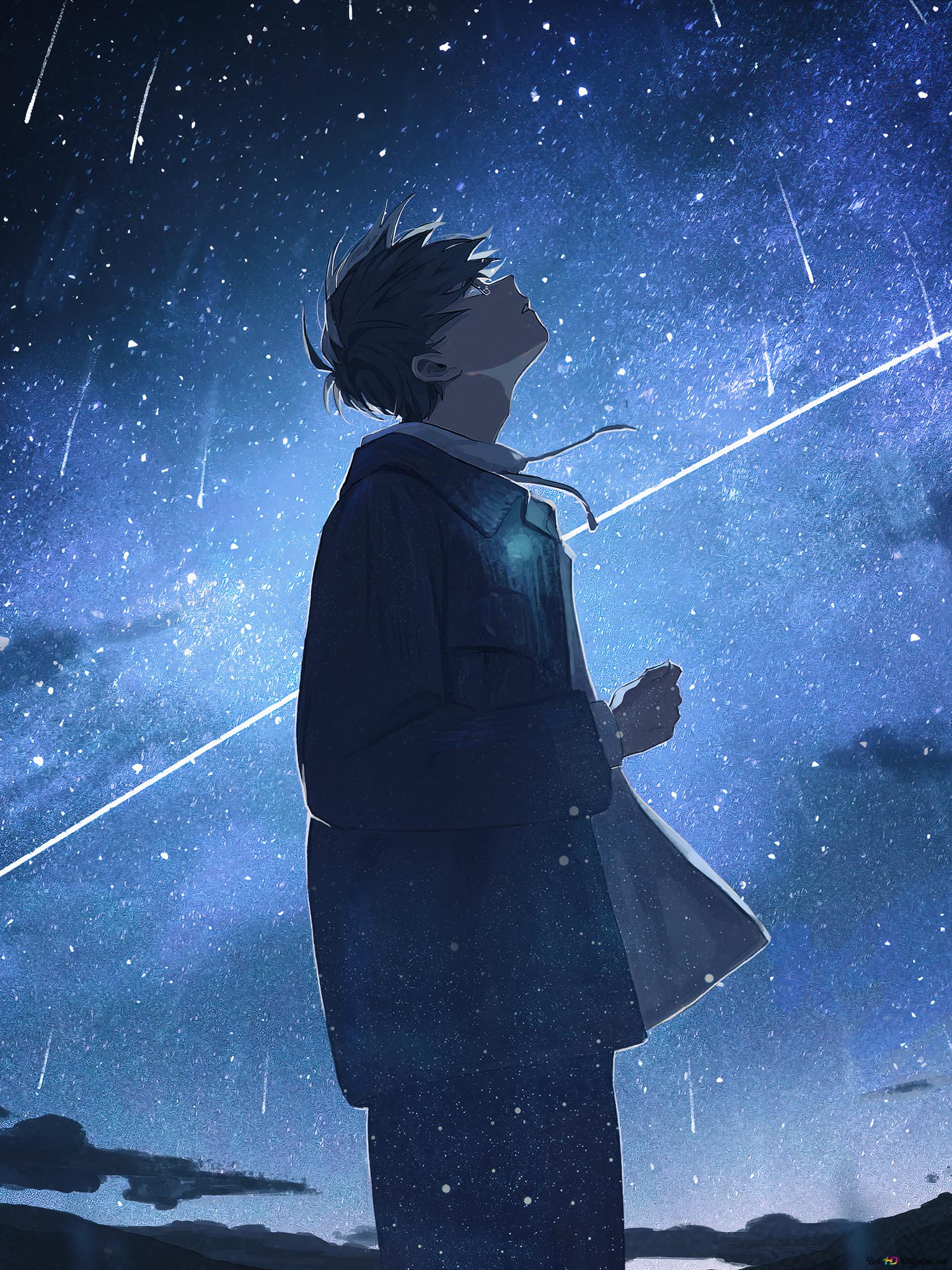 Alone Anime Boy Scenery 4k Wallpaper