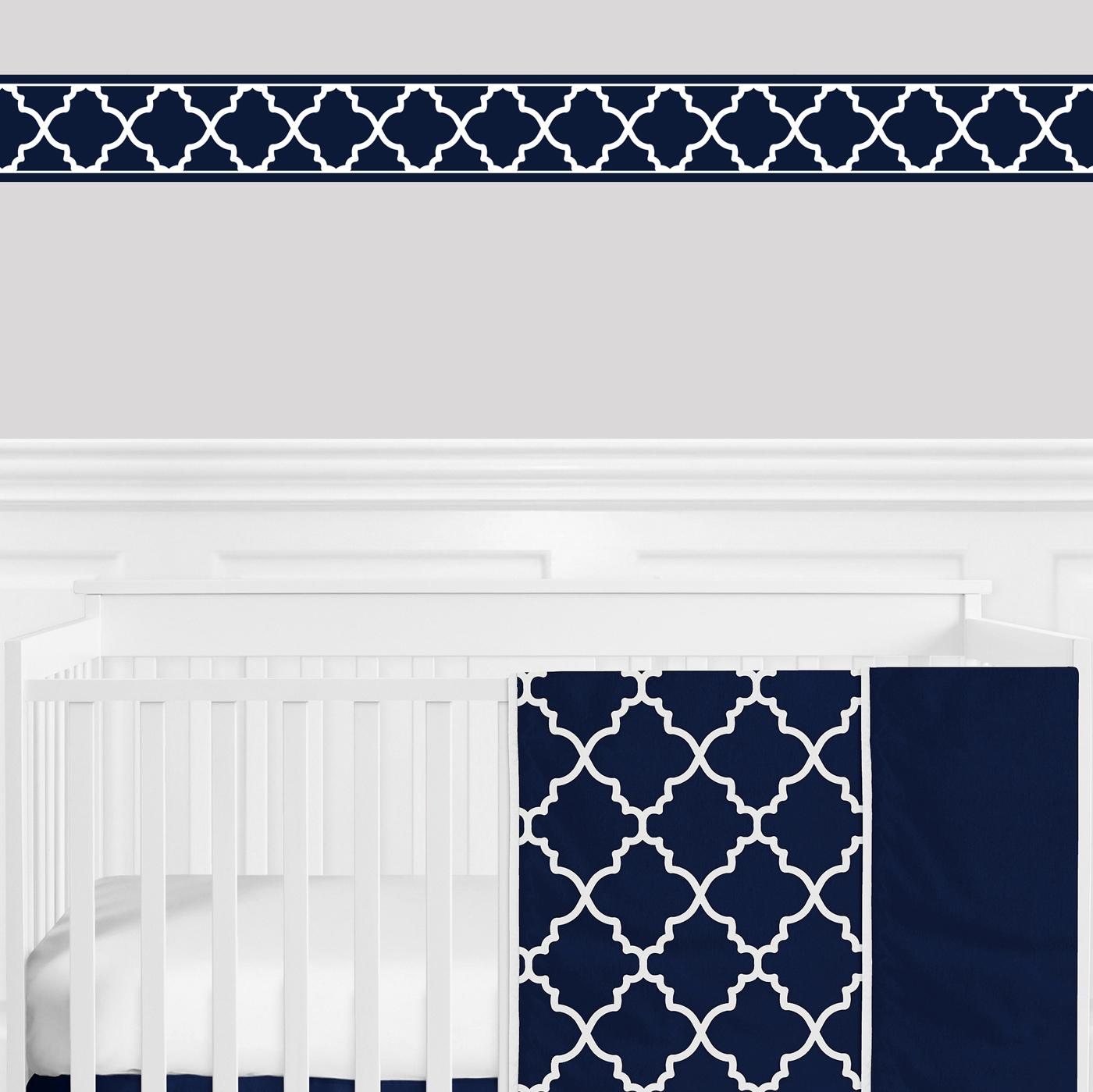🔥 Free download Trellis Navy Blue and White Collection Wallpaper Border