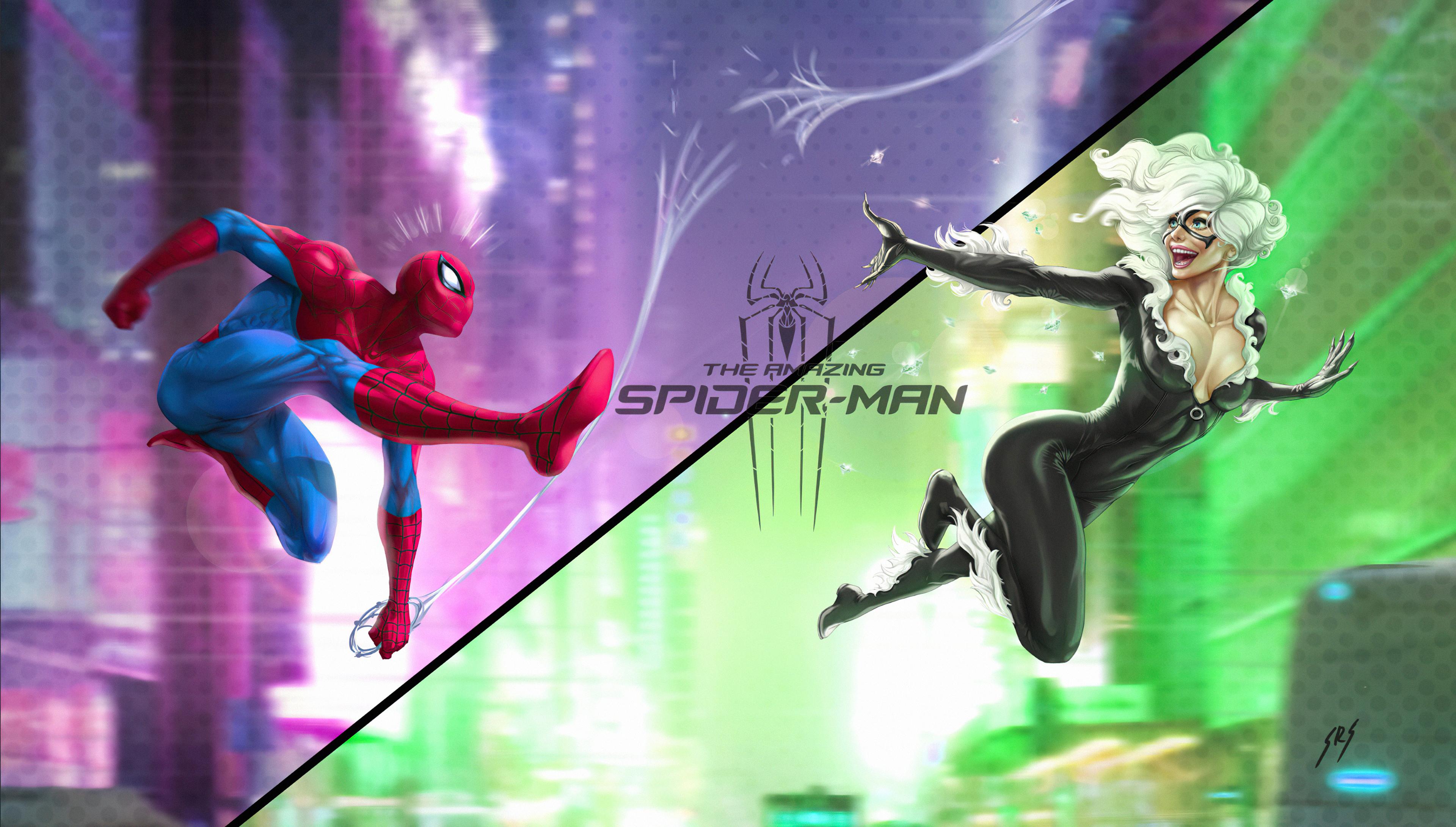 Spiderman And Black Cat Wallpaper HD Superheroes 4k