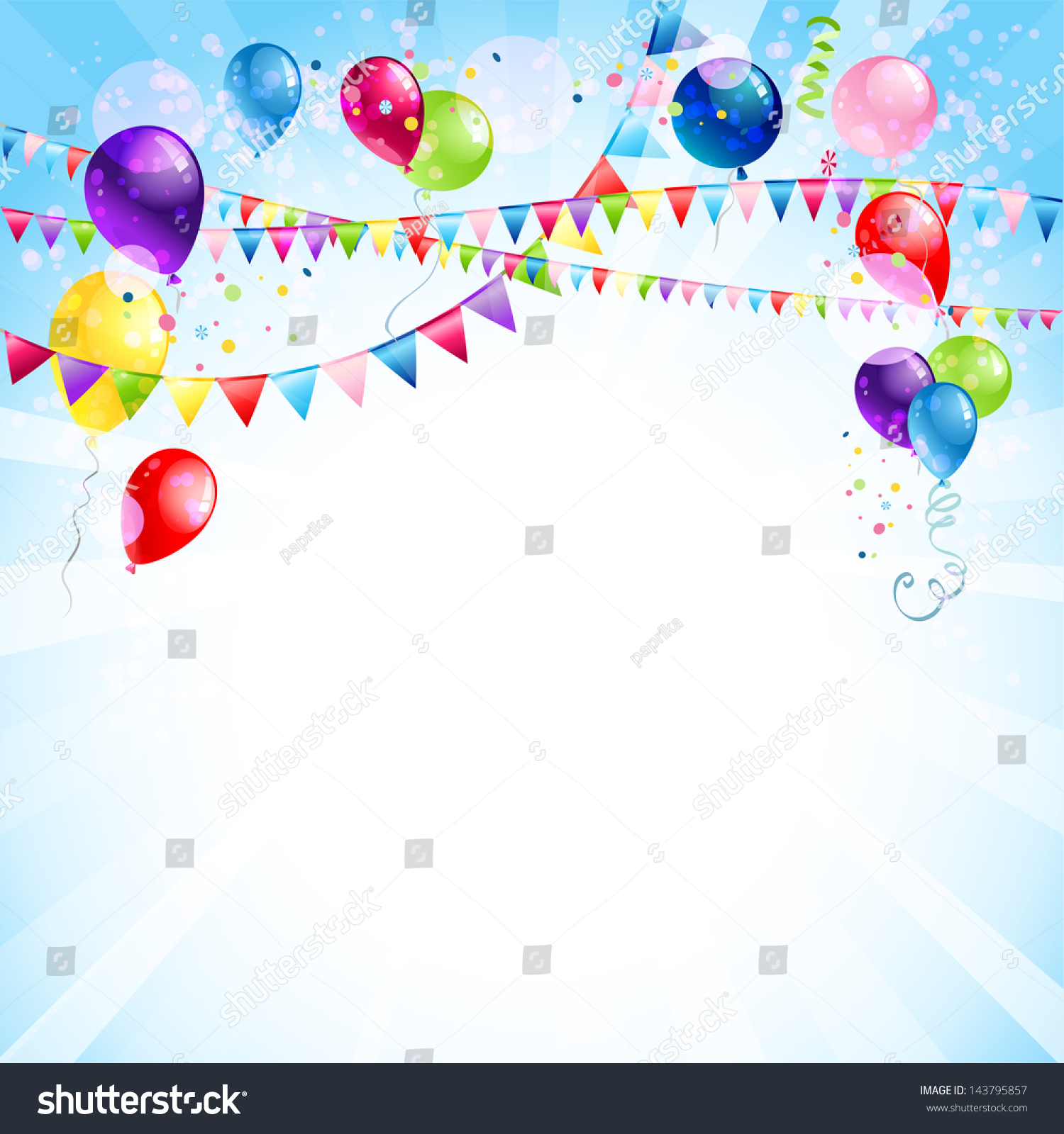 Blue Holiday Background Balloons Stock Vector