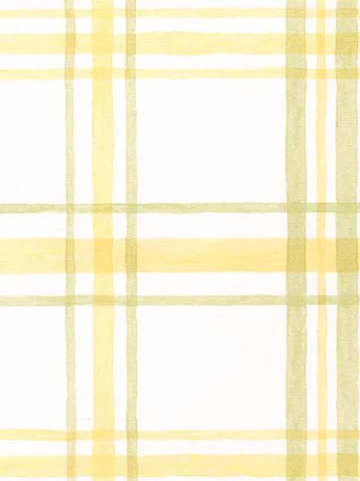 This wallpaper is bright sunny with its yellow green white plaid