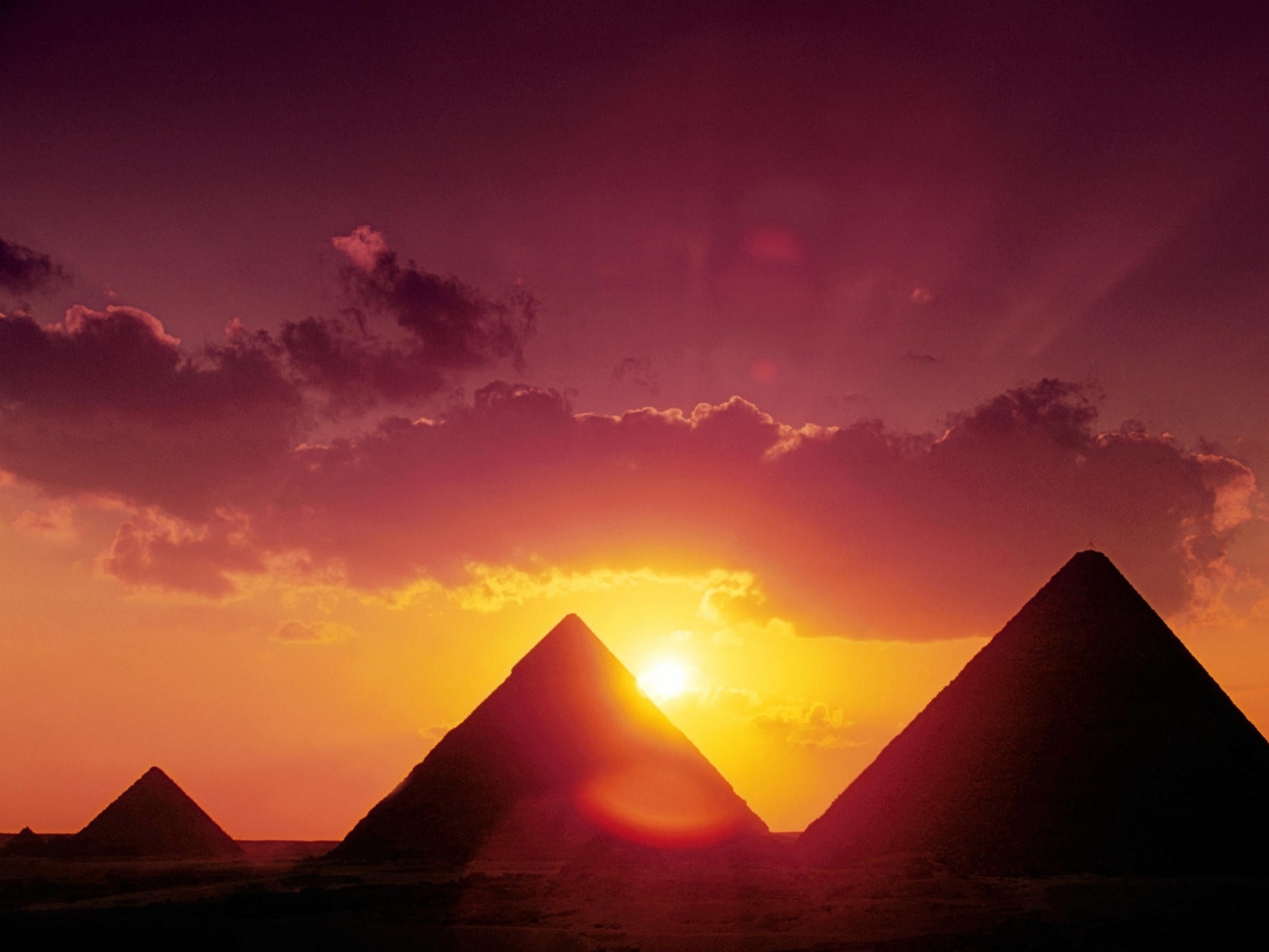 Great Pyramids Of Giza Sunset Wallpaper