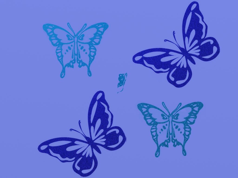 Pretty Butterflies In Blue Abstract Textures HD Desktop Wallpaper