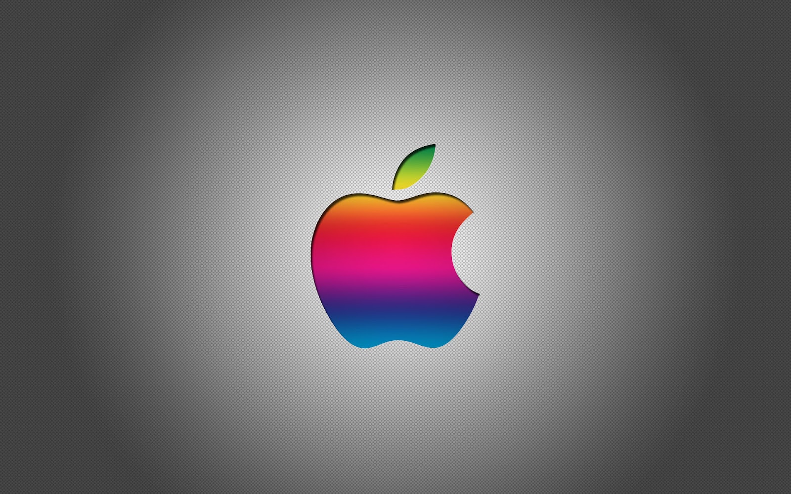 Grijze Apple Wallpaper Met Gekleurde Logo HD Achtergrond