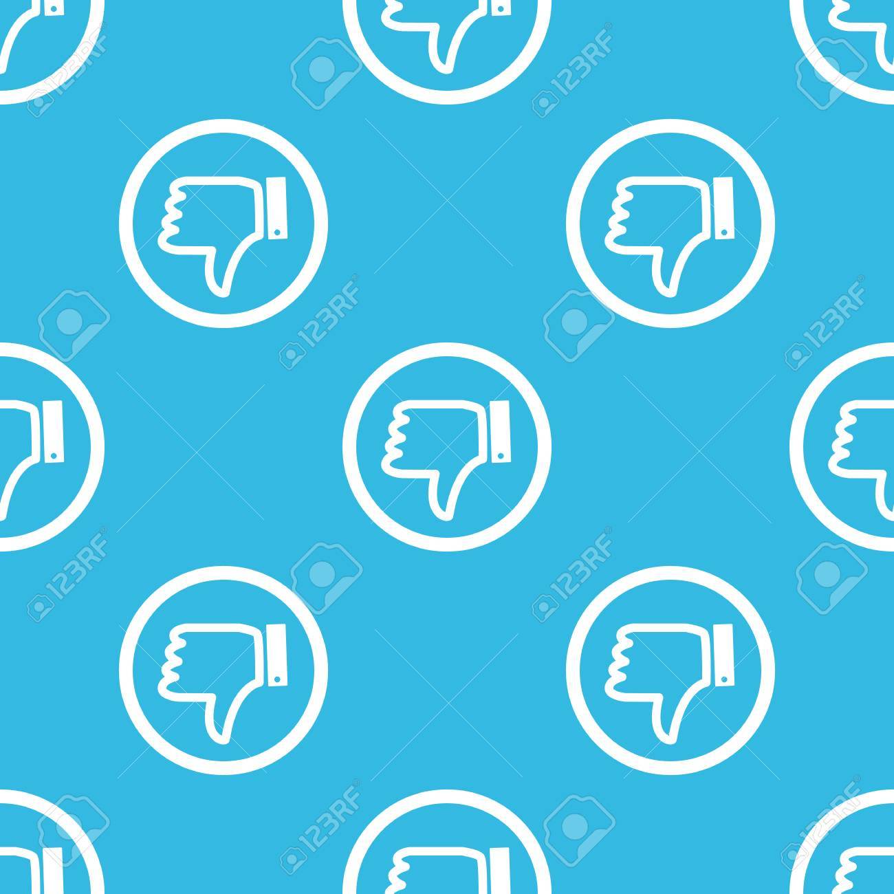 Image Of Dislike Symbol In Circle Repeated On Blue Background