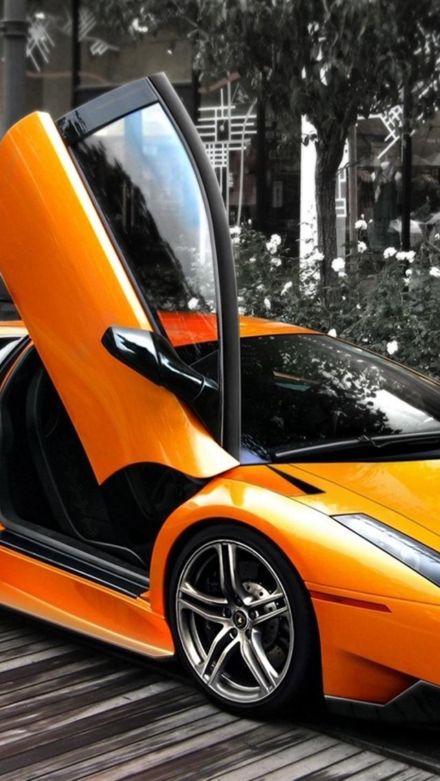 Sport Orange Car iPhone Wallpaper HD