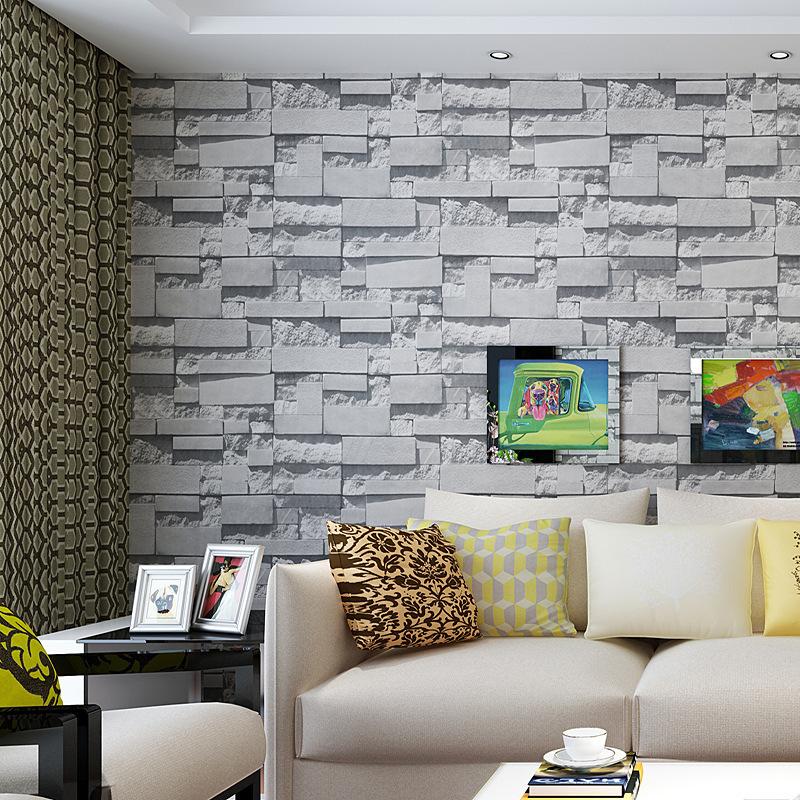 100053cmRoll Retro Brick Pvc Wallpaper Rolls For Bedroom Tv Living