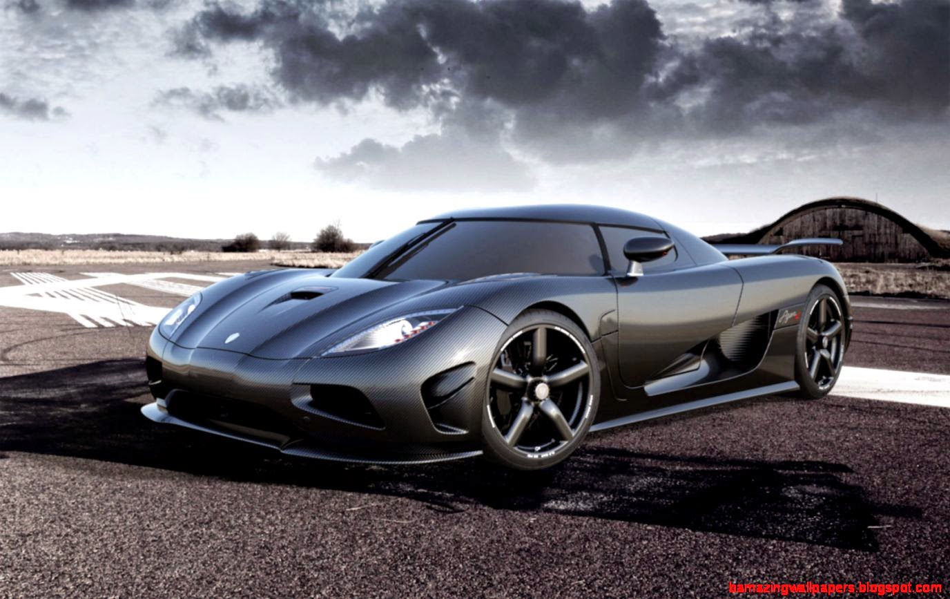 Sleek Black Koenigsegg Agera Parked on Airfield