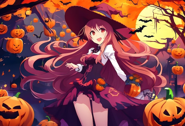 Girl Halloween Anime Wallpaper