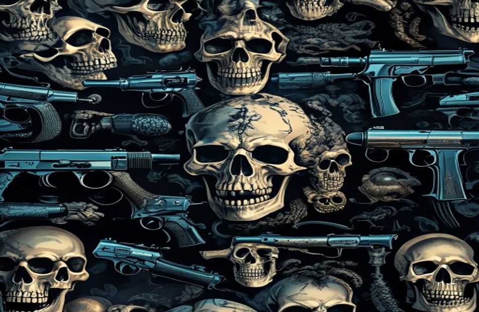 Skulls And Guns Wallpaper