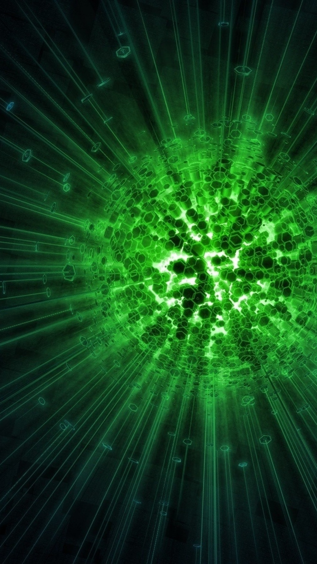 Neon Green Green Galaxy Wallpaper